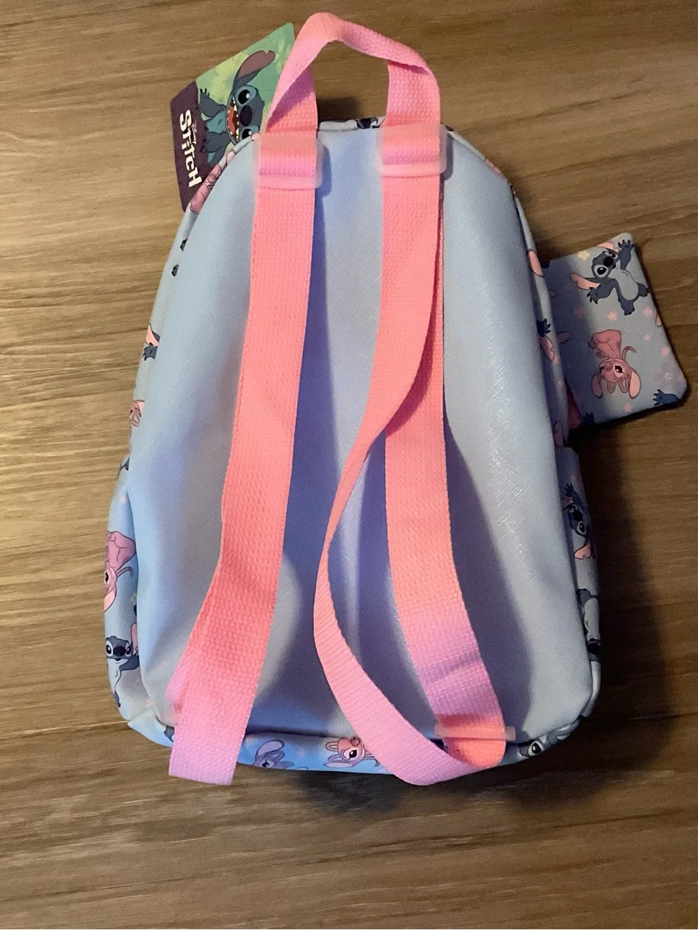 NWT Disney |  Light Blue & Pink Stitch Pattern Kids Backpack